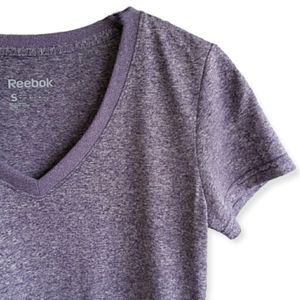 Reebok V-Neck Short Sleeve Active Tee Purple Small